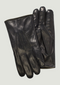 Contrast Cuff Leather Gloves | Black